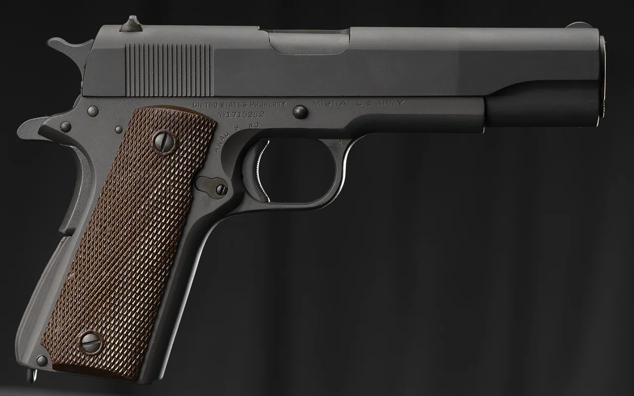 Colt 1911A1 with Parkerized finish, right side